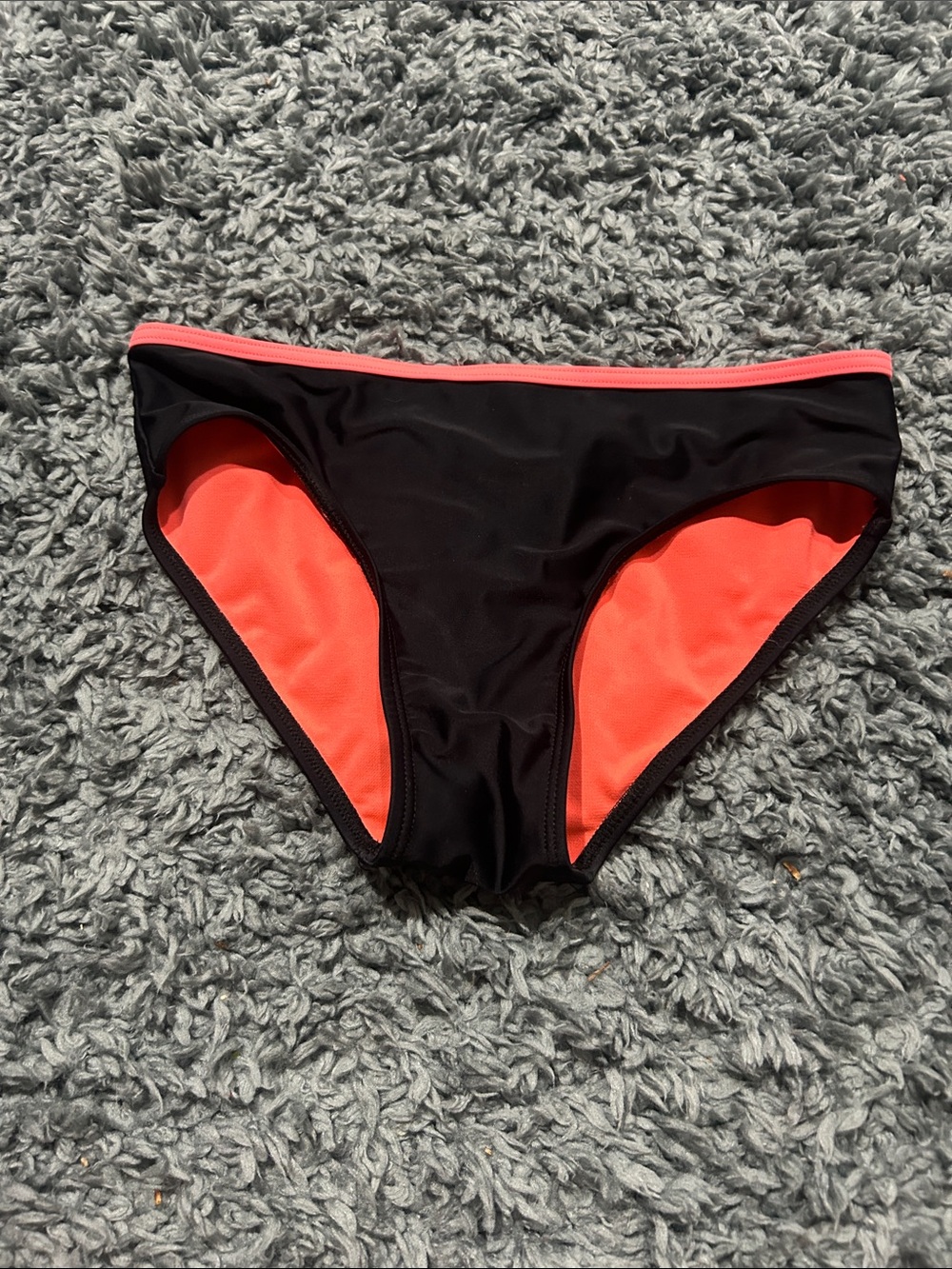 Kids Black and Coral One-Piece Swim Bottom